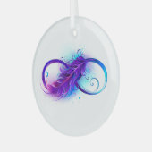 Ornement En Verre Infinity with purple feather (Avant gauche)