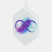 Ornement En Verre Infinity with purple feather (Avant gauche)