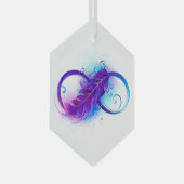Ornement En Verre Infinity with purple feather (Avant droite)