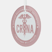Ornement En Verre Infirmière anesthésiste certifiée CRNA personnalis (Avant gauche)