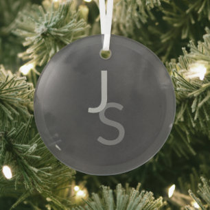 Ornement En Verre Initiales chevauchantes modernes monogrammées Gr