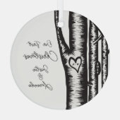 Ornement En Verre Initiales sculptées sur des couples d'arbres (Verso)