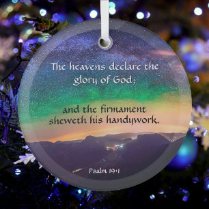 Ornement En Verre Inspiration Christian Verse Night Sky Noël