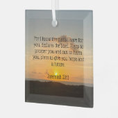Ornement En Verre Inspirational Bible Verse Jérémie 29:11 Noël (Avant gauche)