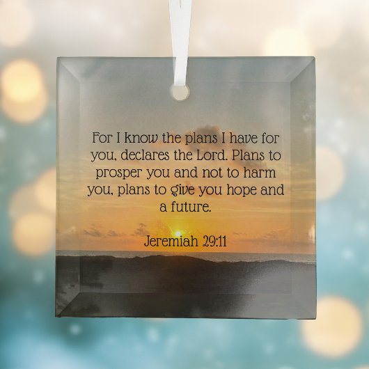 Ornement En Verre Inspirational Bible Verse Jérémie 29:11 Noël