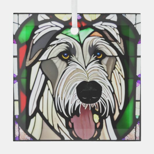 Ornement En Verre Irish Wolfhound "Verre tendu" (Recto)