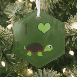 Ornement En Verre J'Aime Les Tortues