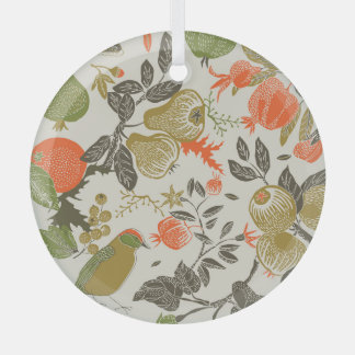 Ornement En Verre Jardin aux fruits d'oiseaux : sans couture