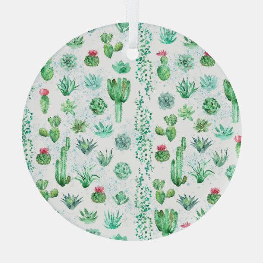 Ornement En Verre Jardin Succulent : Aquarelle Arrière - plan sans c (Verso)