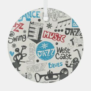 Ornement En Verre Jazz Doodle : Mélange de Musique Eclectique