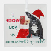 Ornement En Verre "Je vous souhaite un joyeux Noël" Chien de taule (Verso)