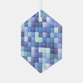 Ornement En Verre Jeu vidéo Pixels Carré bleu Motif (Avant gauche)