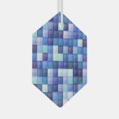 Ornement En Verre Jeu vidéo Pixels Carré bleu Motif (Avant droite)
