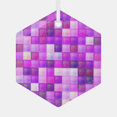 Ornement En Verre Jeu vidéo Pixels Carré rose Motif (Recto)