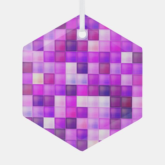 Ornement En Verre Jeu vidéo Pixels Carré rose Motif (Recto)