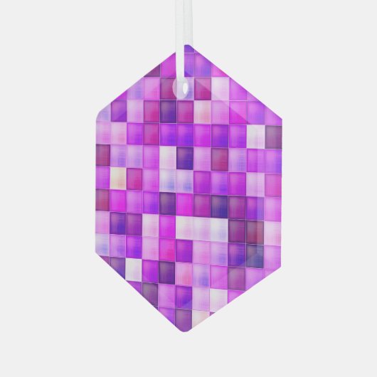 Ornement En Verre Jeu vidéo Pixels Carré rose Motif (Avant gauche)