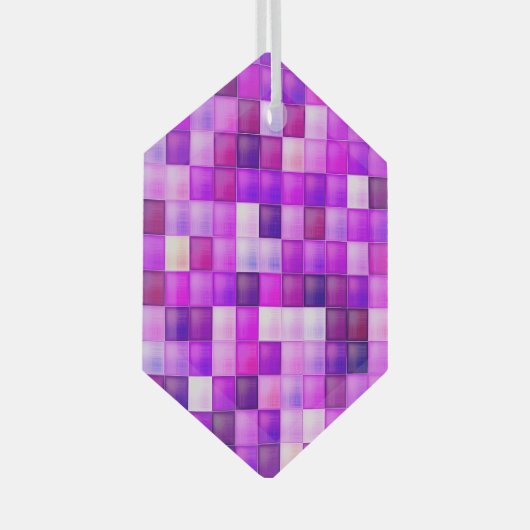 Ornement En Verre Jeu vidéo Pixels Carré rose Motif (Avant droite)