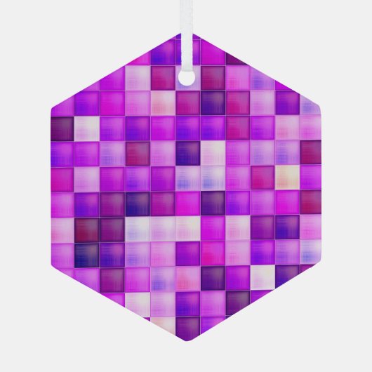 Ornement En Verre Jeu vidéo Pixels Carré rose Motif (Verso)
