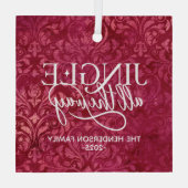 Ornement En Verre Jingle Tout le chemin Nom de famille Noël (Verso)