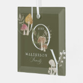 Ornement En Verre Joie Rustique Woodsy Aquarelle Champignons Noël (Avant gauche)