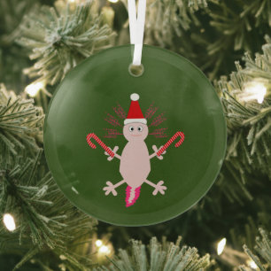Ornement En Verre Joli Axolotl de Noël