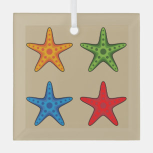 Ornement En Verre Joli jeu de caricature coloré Starfish