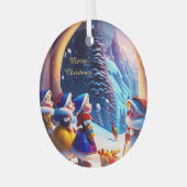 Ornement En Verre Joli petit nain attend Noël (Avant gauche)