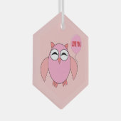 Ornement En Verre Joli Rose amour vous hibou (Avant droite)