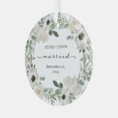 Ornement En Verre Jolie couronne fleurie | Mariage Keepsaké (Avant gauche)