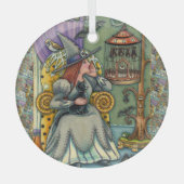 ORNEMENT EN VERRE JOLIMENT WITCH, CHAT & SES ANIMAUX, CAGE DE MAIN, (Recto)