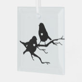 Ornement En Verre Jote Little Bird Tree Branch Silhouette (Avant gauche)