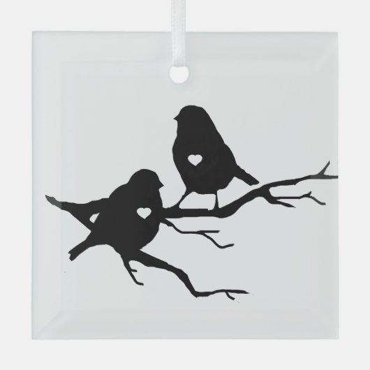 Ornement En Verre Jote Little Bird Tree Branch Silhouette (Recto)