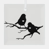 Ornement En Verre Jote Little Bird Tree Branch Silhouette (Verso)
