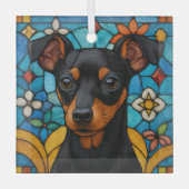 Ornement En Verre Jouet Manchester Terrier Chien "Verre Tiré" (Recto)