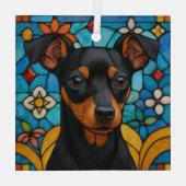 Ornement En Verre Jouet Manchester Terrier Chien "Verre Tiré" (Verso)