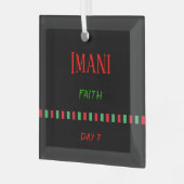 Ornement En Verre Jour 7 Imani Kwanzaa (Avant gauche)