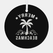 Ornement En Verre Joyeux Beachmas Palm Tree Beach Noël (Verso)