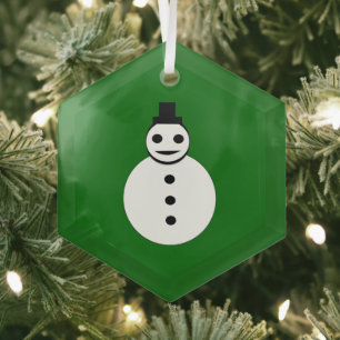 Ornement En Verre Joyeux bonhomme de neige de Noël