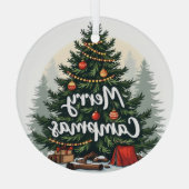 Ornement En Verre Joyeux Campmas Thème de Camping Arbre de Noël (Verso)
