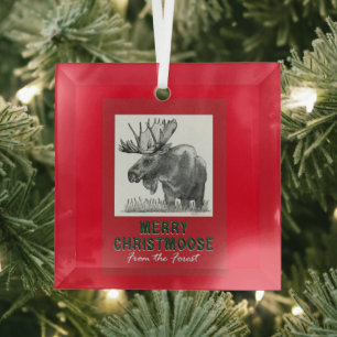 Ornement En Verre Joyeux Christmoose