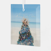 Ornement En Verre Joyeux Floride Noël Tropical Beach Holiday Tree (Avant gauche)