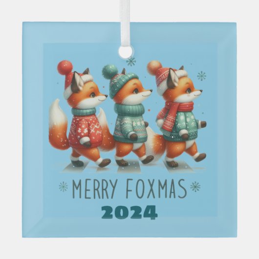 Ornement En Verre Joyeux Foxmas (Recto)