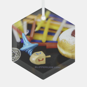 Ornement En Verre Joyeux Hanukkah Étoile de David ménorah Dreidel Ch