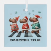 Ornement En Verre Joyeux Hippopotame (Verso)