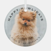 Ornement En Verre Joyeux Howlidays Chien Noël Moderne Superposition  (Recto)