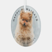 Ornement En Verre Joyeux Howlidays Chien Noël Moderne Superposition  (Avant gauche)