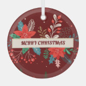 Ornement En Verre Joyeux Noël (Recto)