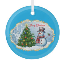 Joyeux Noël Bonhomme de Neige Arbre Mignon