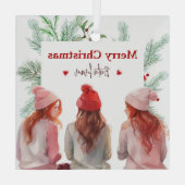 Ornement En Verre Joyeux Noël branché Besties pour toujours meilleur (Verso)