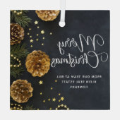 Ornement En Verre Joyeux Noël Elegant Custom Company Cadeau (Verso)